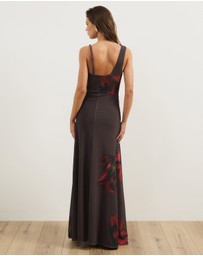 Atmos&Here - Jules Halter Neck Asymmetric Maxi Dress
