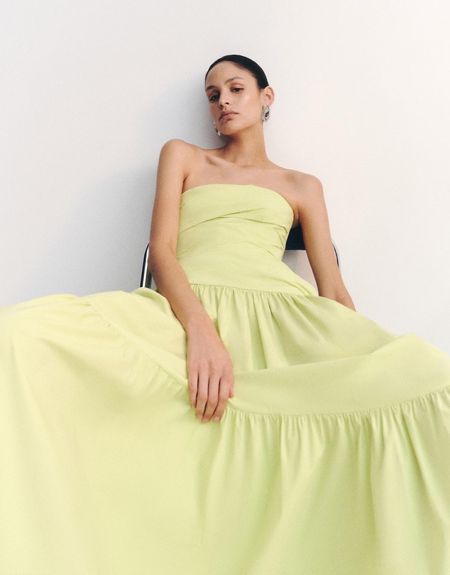 Shona Joy - Campbell Strapless Tiered Maxi Dress