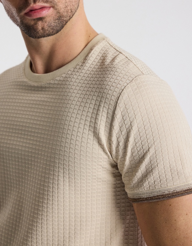Calibre - Ombre Cuff Jacquard T-shirt Natural