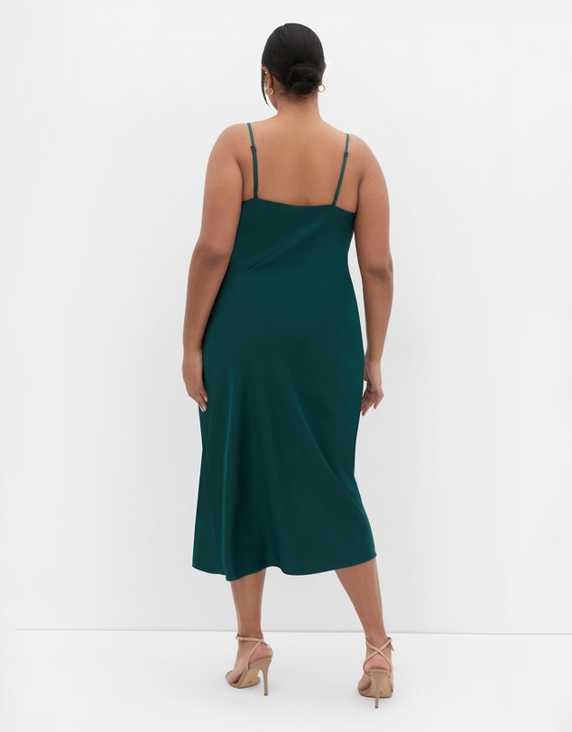 City Chic - Plus size Adelina Twist Slip Dress - emerald
