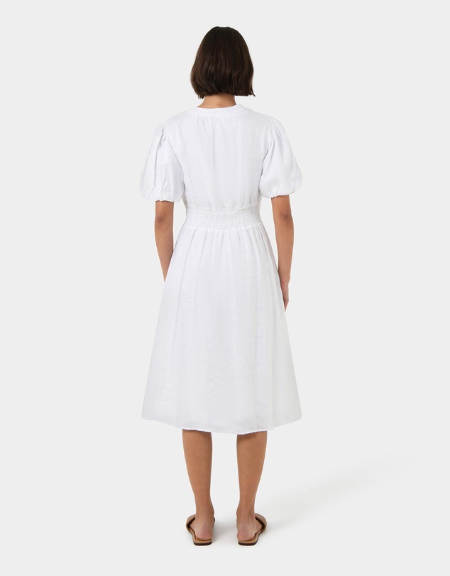 Forcast - Fernanda Linen Puff Sleeve Dress