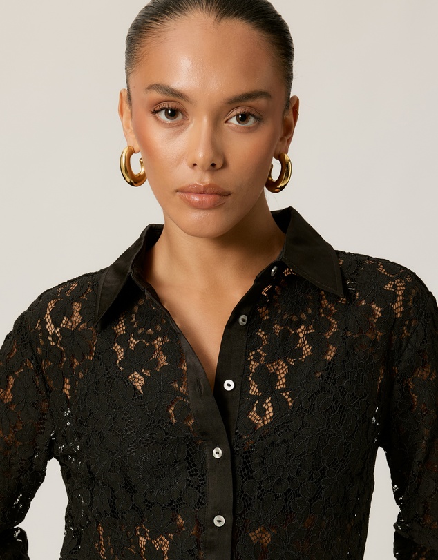 Tussah - Lace Satin Trim Shirt