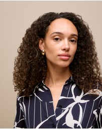 Trenery - Floral Stripe Twill Shirt in Night Sky