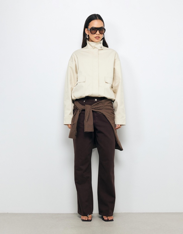 AERE - High Rise Straight Leg Jeans