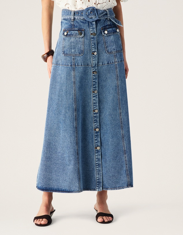 MOS The Label - Aveline Denim Midi Skirt