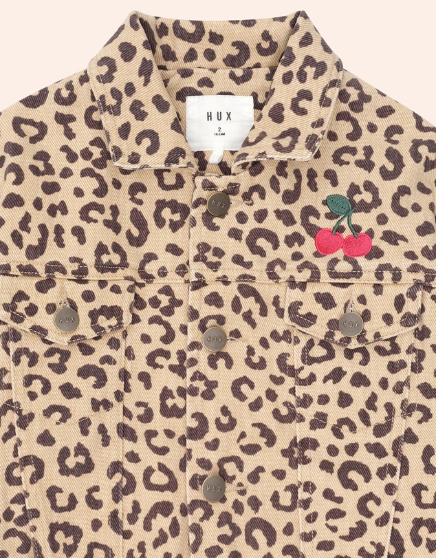 Huxbaby - Very Cherry Leopard Print Denim Jacket - Babies