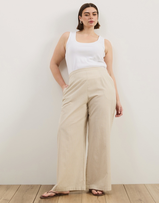 Atmos&Here Curvy - Charlie Wide Leg Stripe Pants