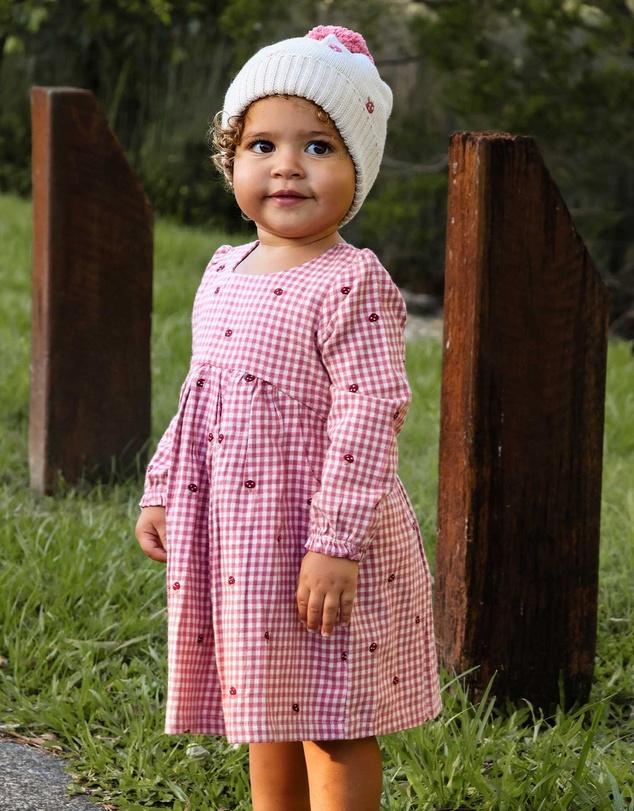 Purebaby - Gingham Toadstool Dress -Kids-Babies