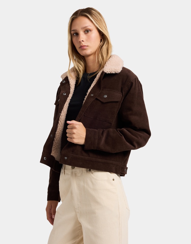 RVCA - Womens Roy Cord Sherpa Jacket