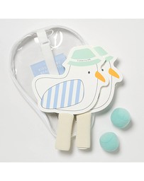 Sunnylife - Kids Velcro Beach Bats Sammy the Seagull Blue Stripe