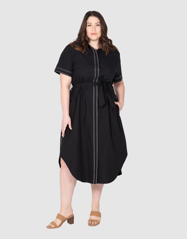 Love Your Wardrobe - Alyssa Contrast Stitch Dress