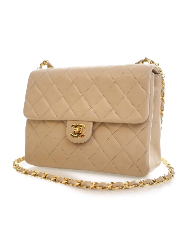 Pre-Loved by Azura Reborn - Pre-Loved Small Square Quilted Lambskin Flap