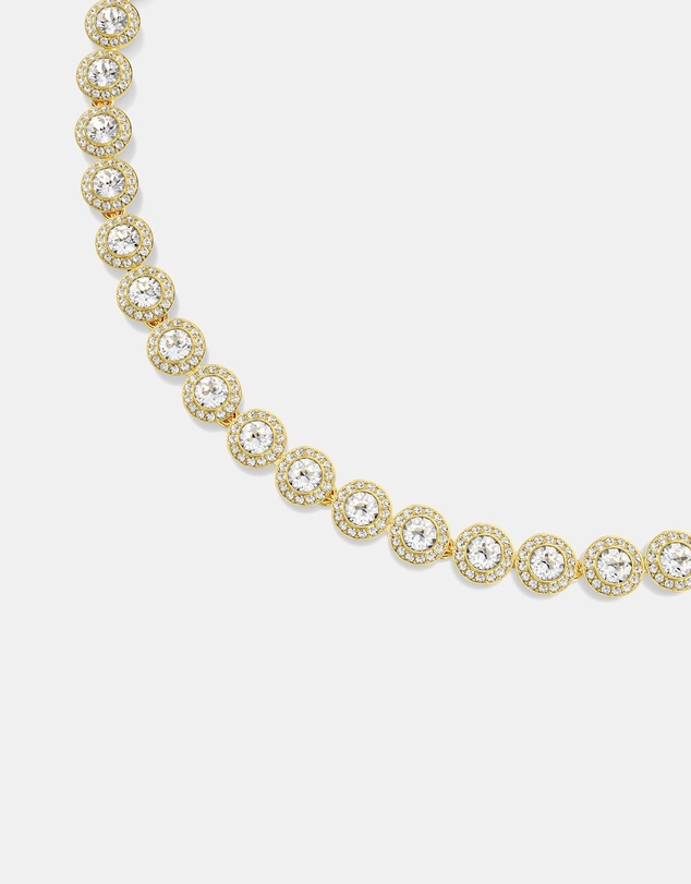 Swarovski - Una Angelic Tennis Necklace, Round Cut, White, Gold-Tone Plated