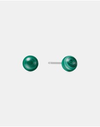 Ania Haie - Ania Haie Silver Malachite Sphere Stud Earrings