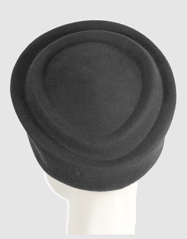 Max Alexander - Felt Black Pillbox Hat