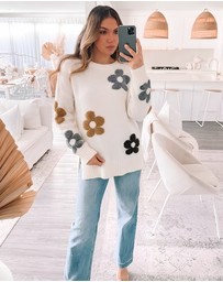 Esther & Co - Novella Knit - Cream Floral