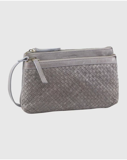 Pierre Cardin - Woven Leather Cross-Body Clutch