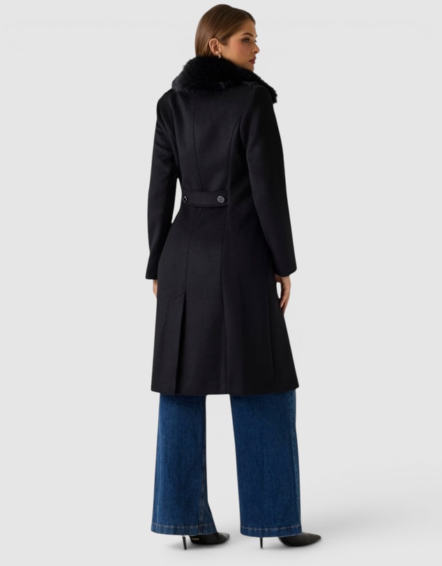 GUESS - Eco Karole Fur Collar Coat