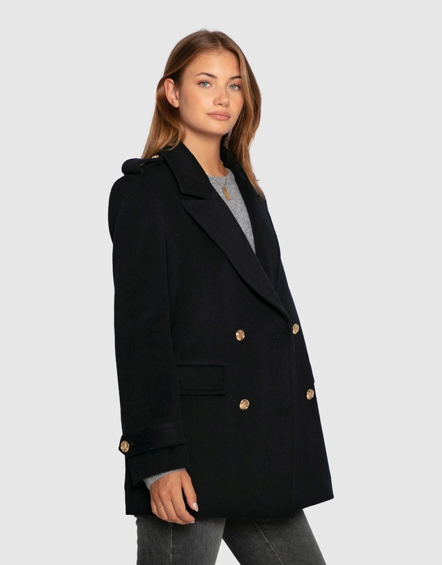 Belle & Bloom - Harbour Military Wool Blend Pea Coat
