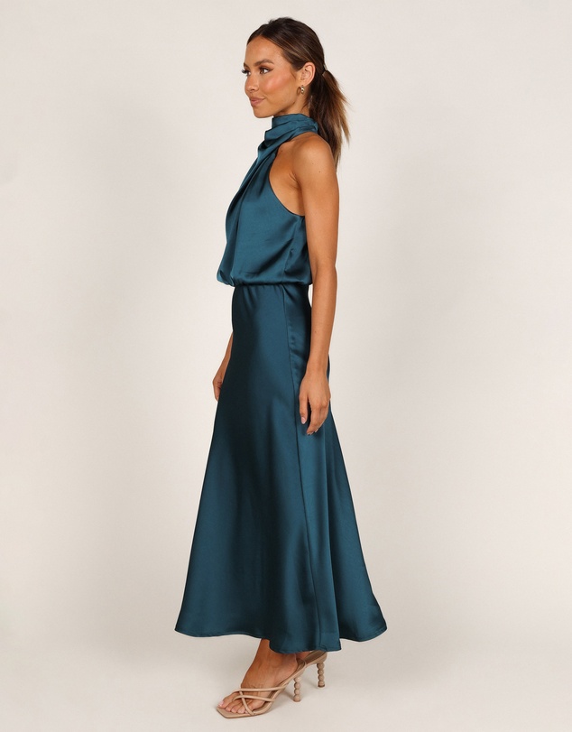 Petal & Pup - Anabelle Halter Neck Midi Dress - Teal