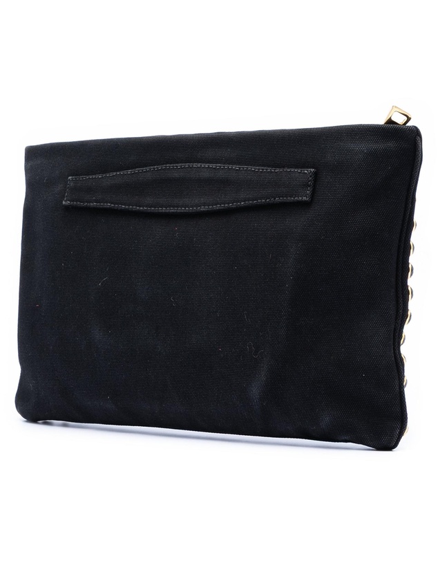 Pre-Loved by Azura Reborn - Pre-Loved Canvas Canapa Studded Vernice Clutch