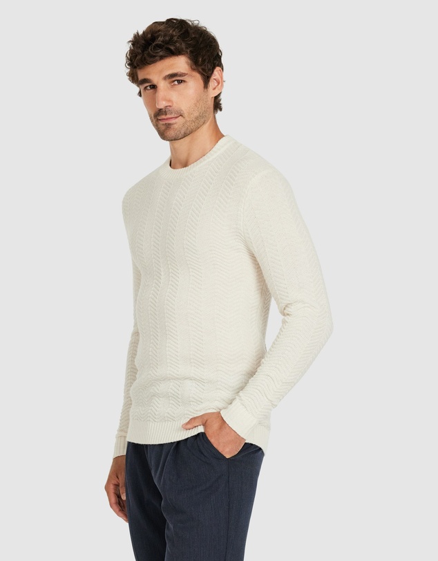 Tarocash - Louis Wool Textured Crew Knit