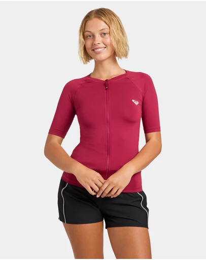 Roxy - Womens Essentials Chest Zip Rashguard