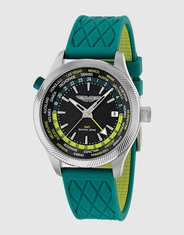 Aston Martin - GRZ Black Stainless Steel Bracelet Watch and Podium Green Silicone Strap Box Set