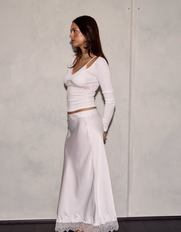 Style Addict - Valerie Satin Lace Skirt