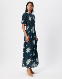 & Other Stories - Smocked Puff-Sleeve Midi Dress