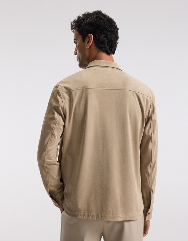 Calibre - Relaxed Suede Look Shirt Jacket Tan