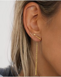 CA Jewellery - Linear Drop Earrings Gold