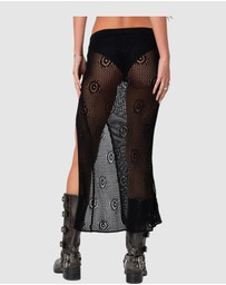 EDIKTED - Monica Crochet Slitted Midi Skirt