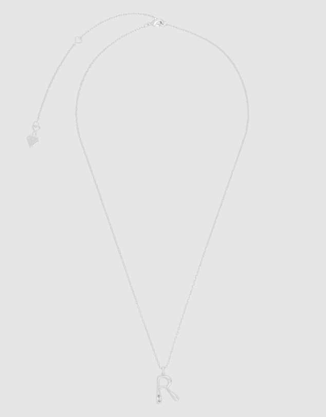 Wanderlust + Co - Alphabet Bubble Silver Necklace - Letter R