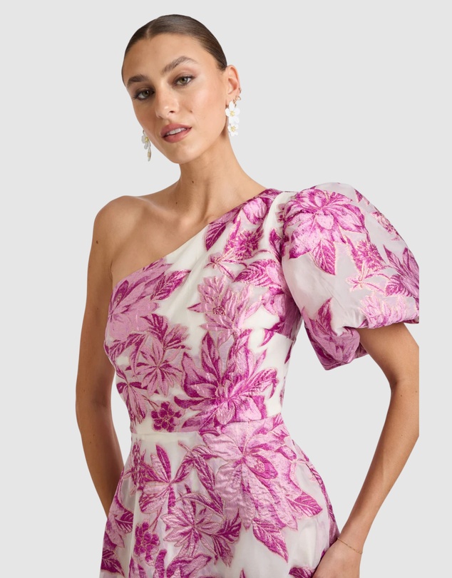 Romance by Honey and Beau - Seanna Puff Shoulder Maxi Dress
