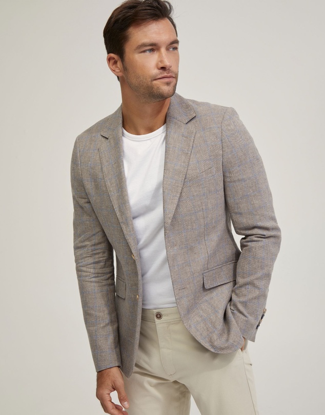 Oxford - Blake Linen Blend Check Blazer