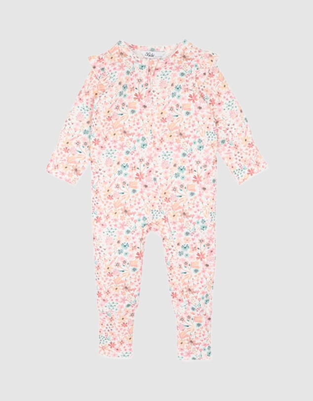 Bebe by Minihaha - Fern Floral Organic LS Zipsuit - Babies