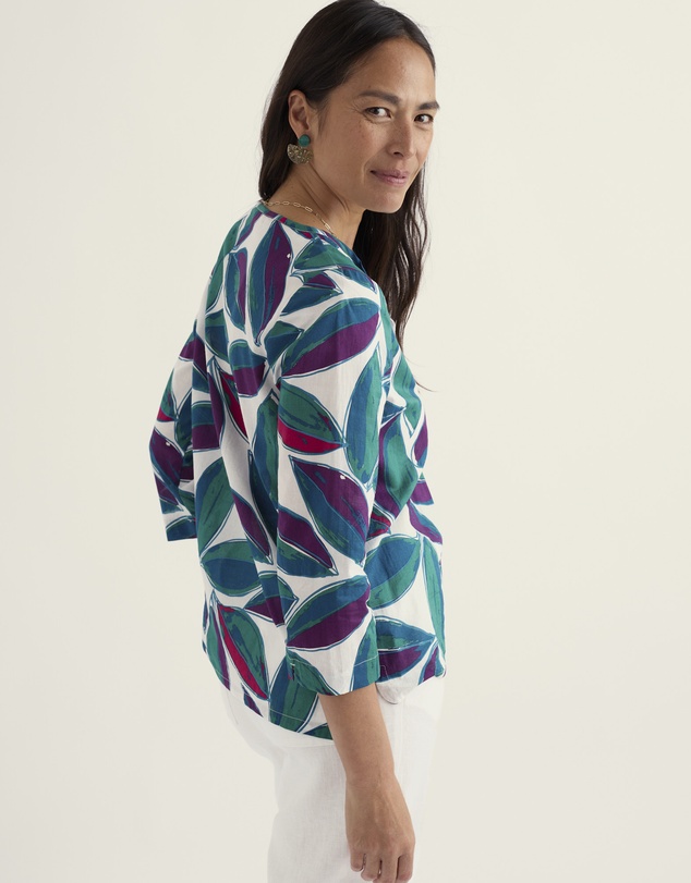 Seasalt - Watercolour Sketch 3/4 Sleeve Top in GOTS-Certified Organic Cotton