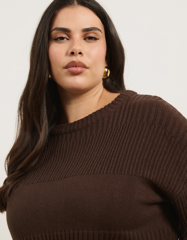 Atmos&Here Curvy - Irena Rib Knit Jumper