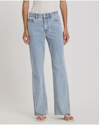 Atmos&Here - Myra Straight Leg Raw Hem Jeans