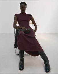 M.N.G - Perkins-Neck Knitted Dress