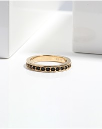 Elli Jewelry - Ring Memoire Elegant Radiant with Crystals in 925 Sterling Silver Gold Plated