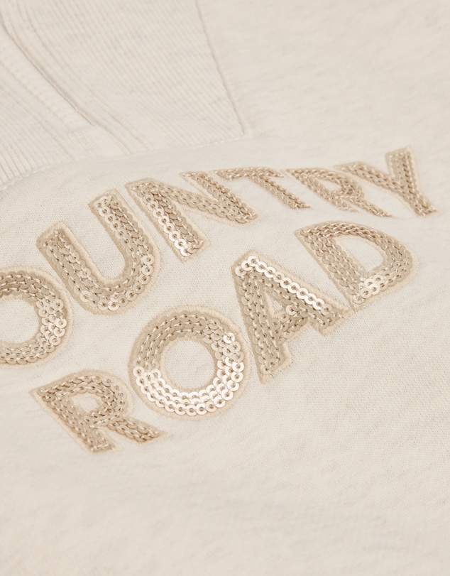 Country Road - Australian Cotton Blend Sequin Half Zip Sweat