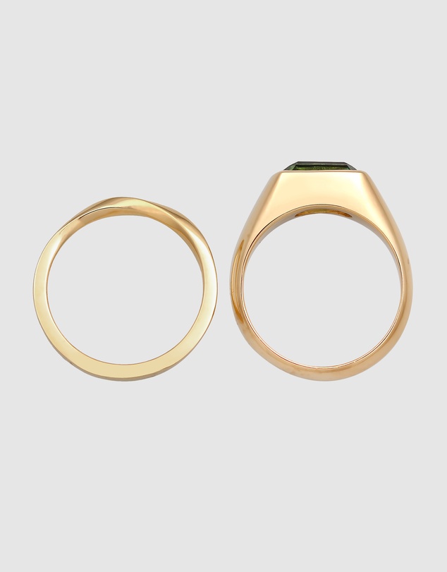 Elli Jewelry - Quartz Ring Set in Gold-Plated 925 Silver
