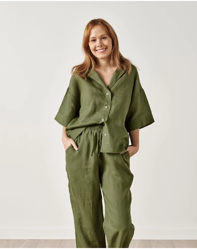 Linen House - Nimes Pure Linen Wide-Sleeved Shirt