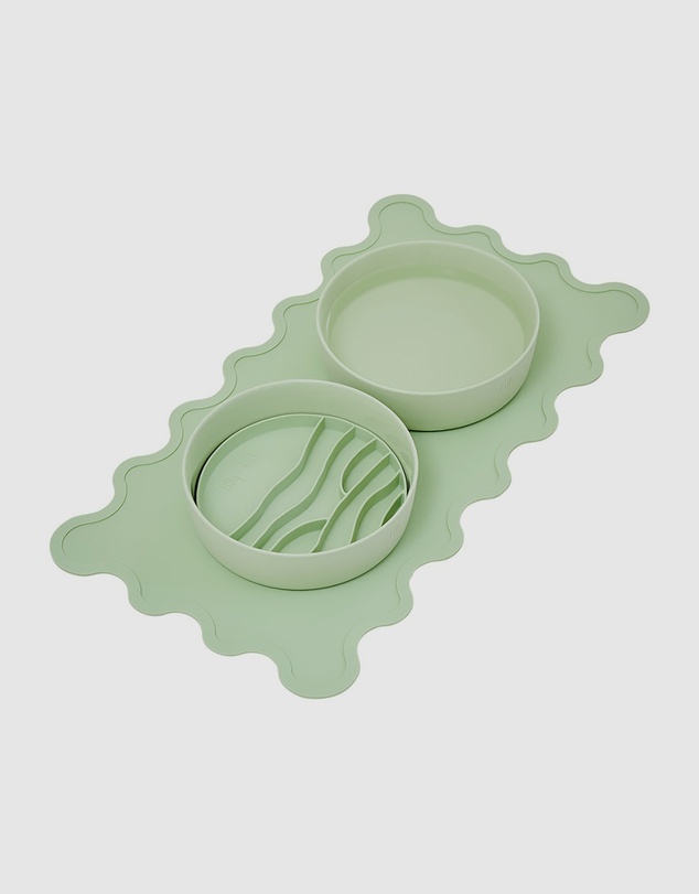 Lilly + Dash - 2pc Dog & Cat Wave Placemats - Mint Green
