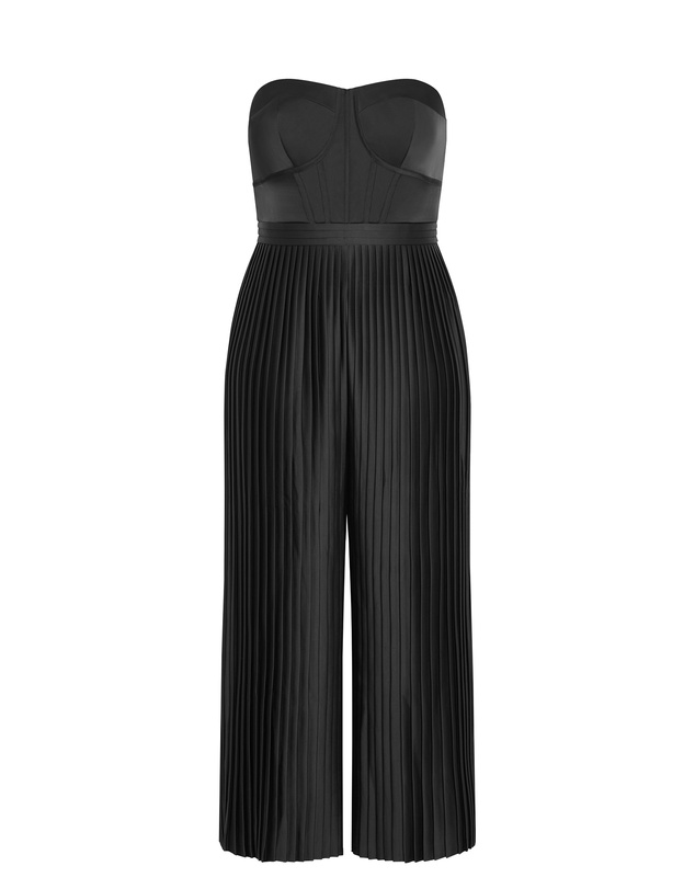 City Chic - Palazzo Pleat Jumpsuit