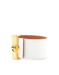 Pre-Loved by Azura Reborn - Pre-Loved hermes Leather Cuff Bracelet Gold Clasp