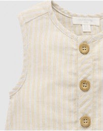 Purebaby - Linen Blend Romper -Kids-Babies