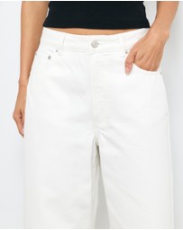 AERE - High Rise Wide Crop Jeans
